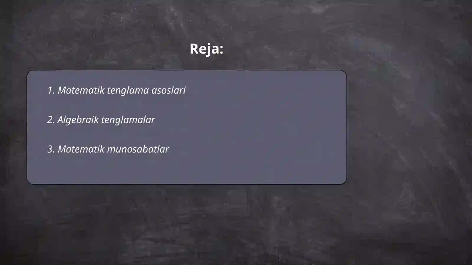 Matematik tenglama asoslari 2