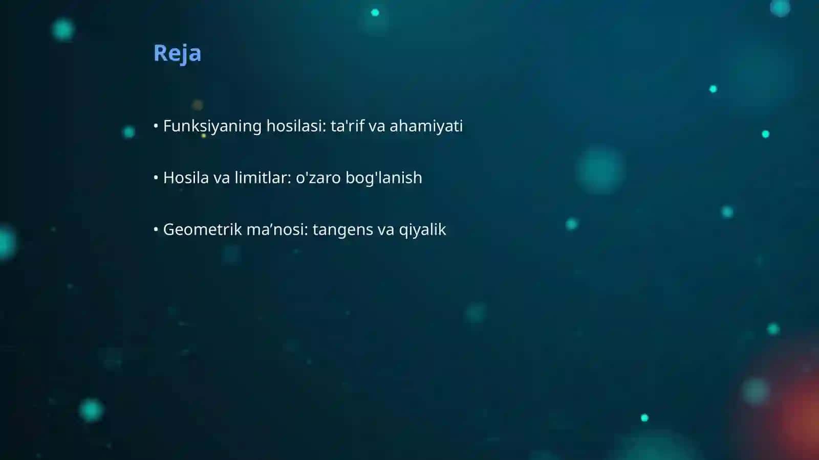 Funksiyaning hosilasi va uning geometrik maʼnosi 2