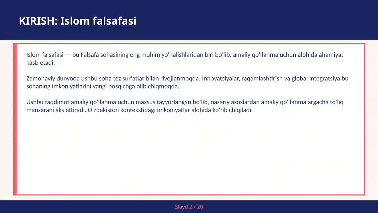 Islom falsafasi amaliy qo'llanma 2