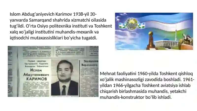 Islom Abdug'aniyevich Karimovning O'zbekiston Respublikasi Prezidenti Etib Saylanishi 2