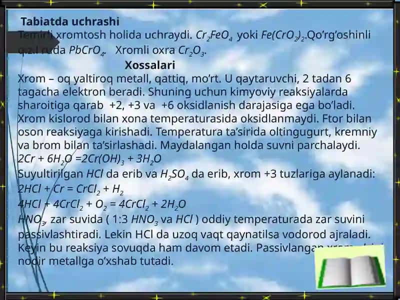 Xrom va uning birikmalari 2