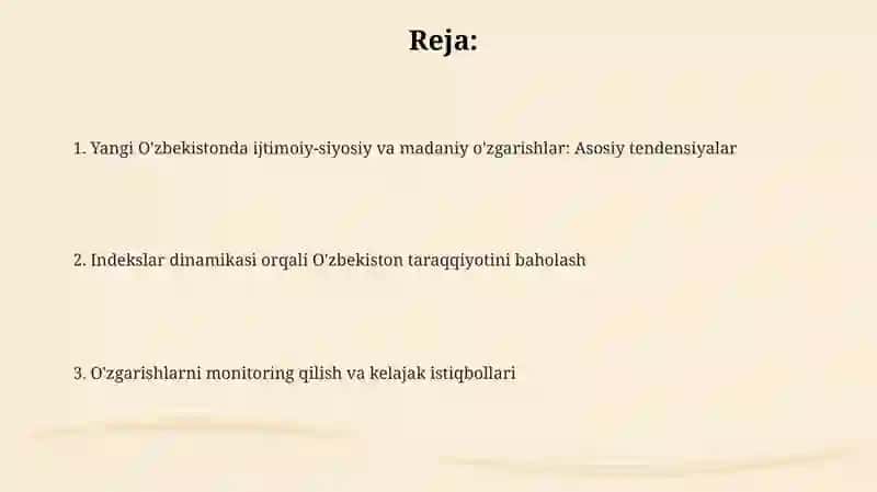 Yangi O'zbekistonda ijtimoiy-siyosiy va madaniy o'zgarishlar 2