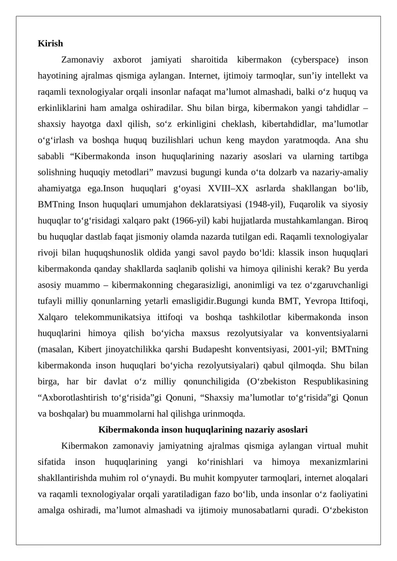 Kibermakonda Inson Huquqlarining Nazariy Asoslari va Ularning Tartibga Solishning Huquqiy Metodlari 2