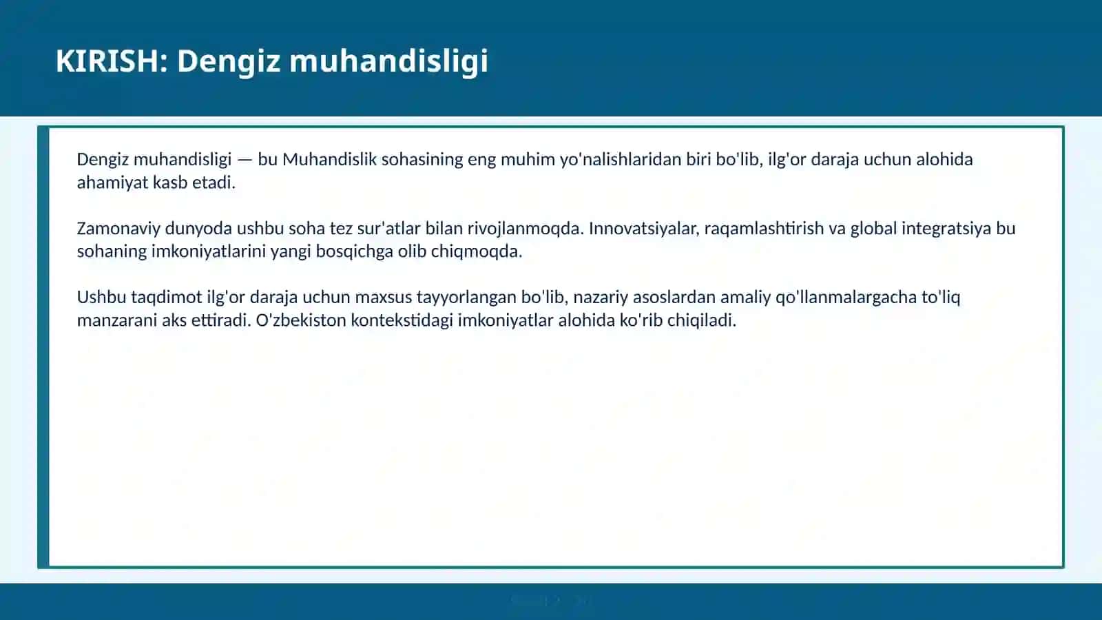 Dengiz muhandisligi 2