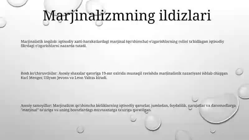 Marjinalizm Iqtisodiy Ta'Limotining Shakllanishi 2
