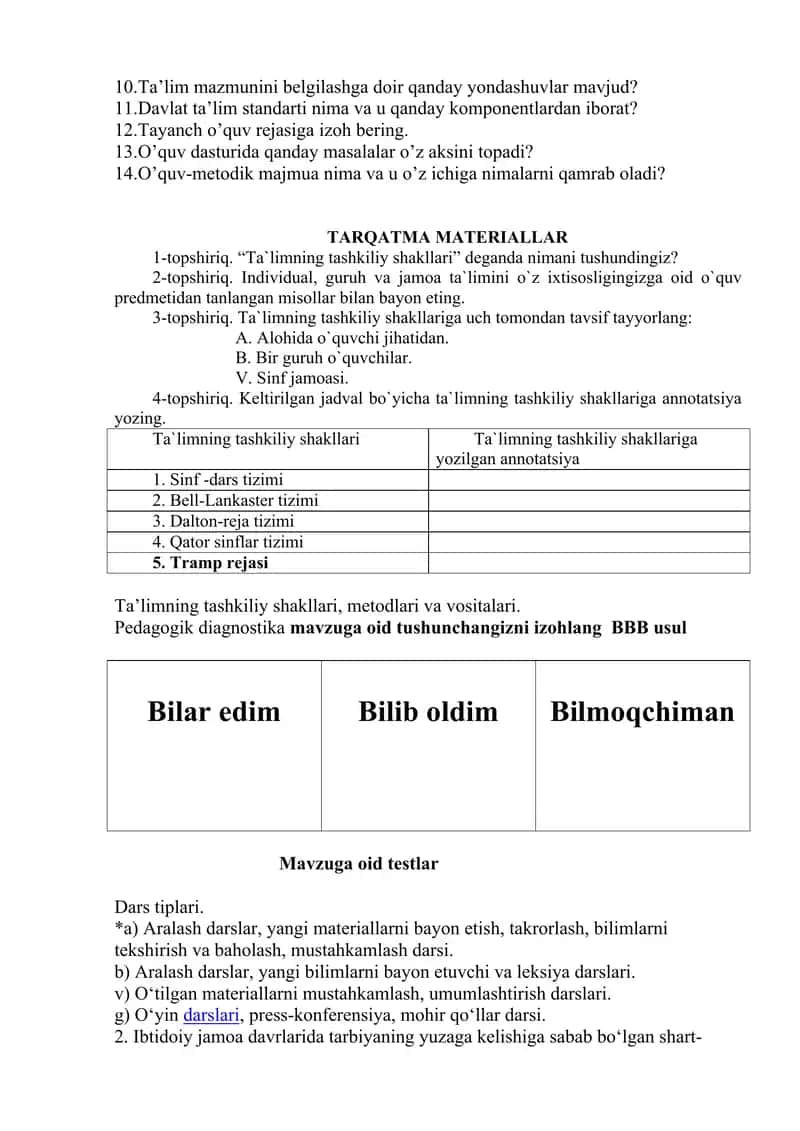 Pedagogik diagnostika 2