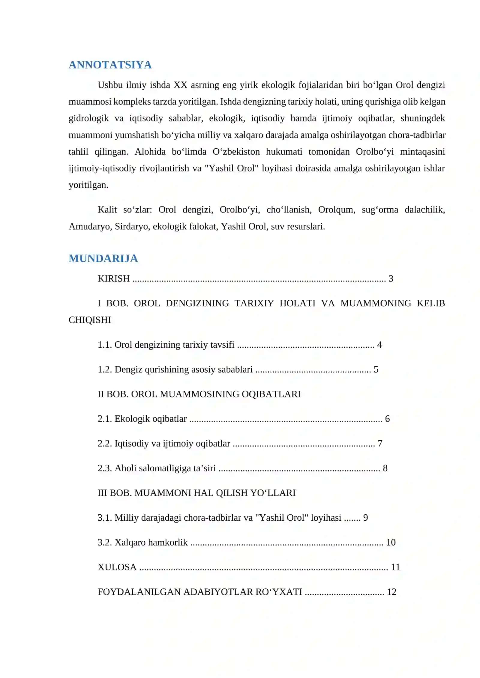 Referat Orol dengizi muammosi 2