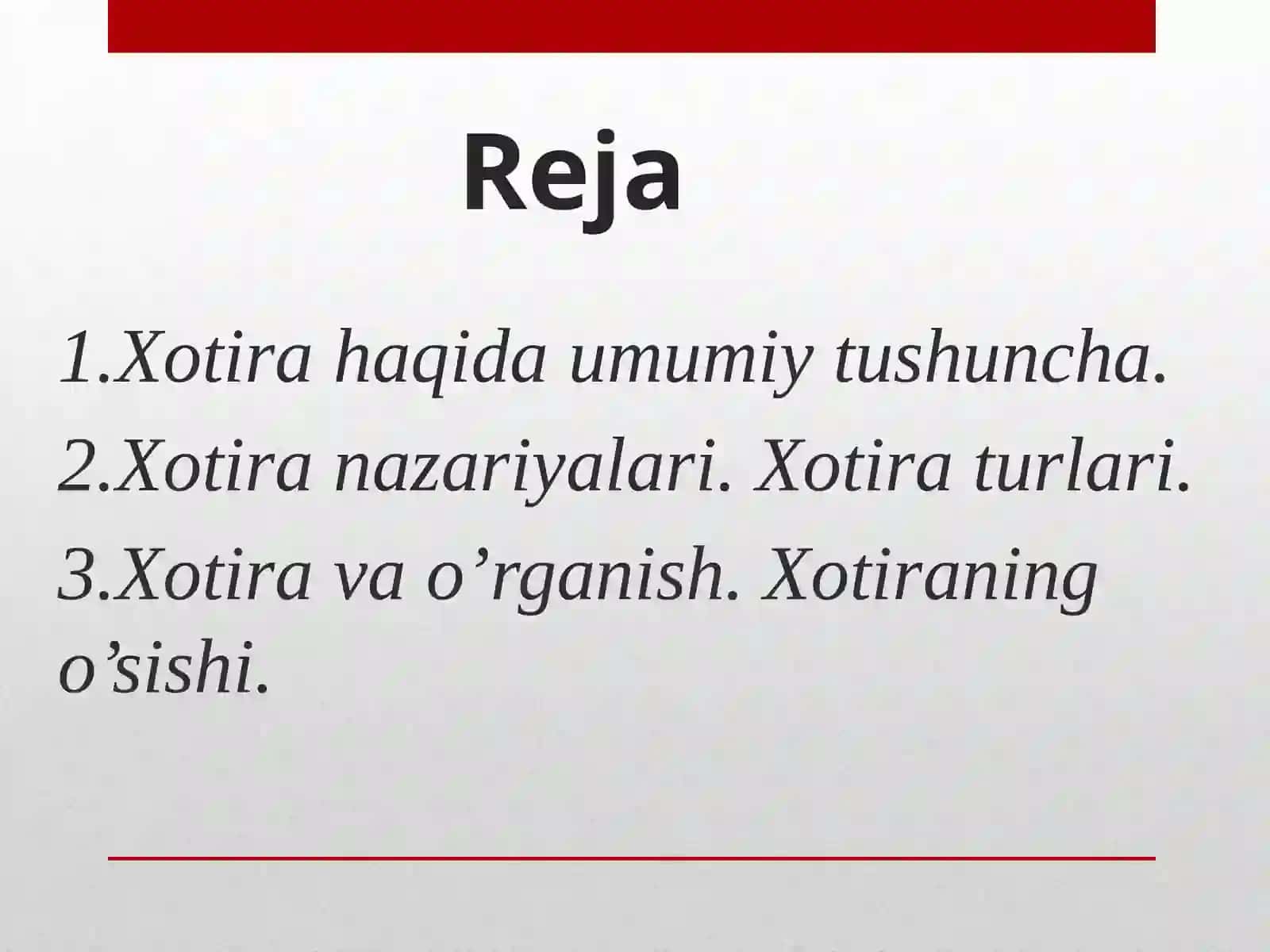 XOTIRA JARAYONI 2