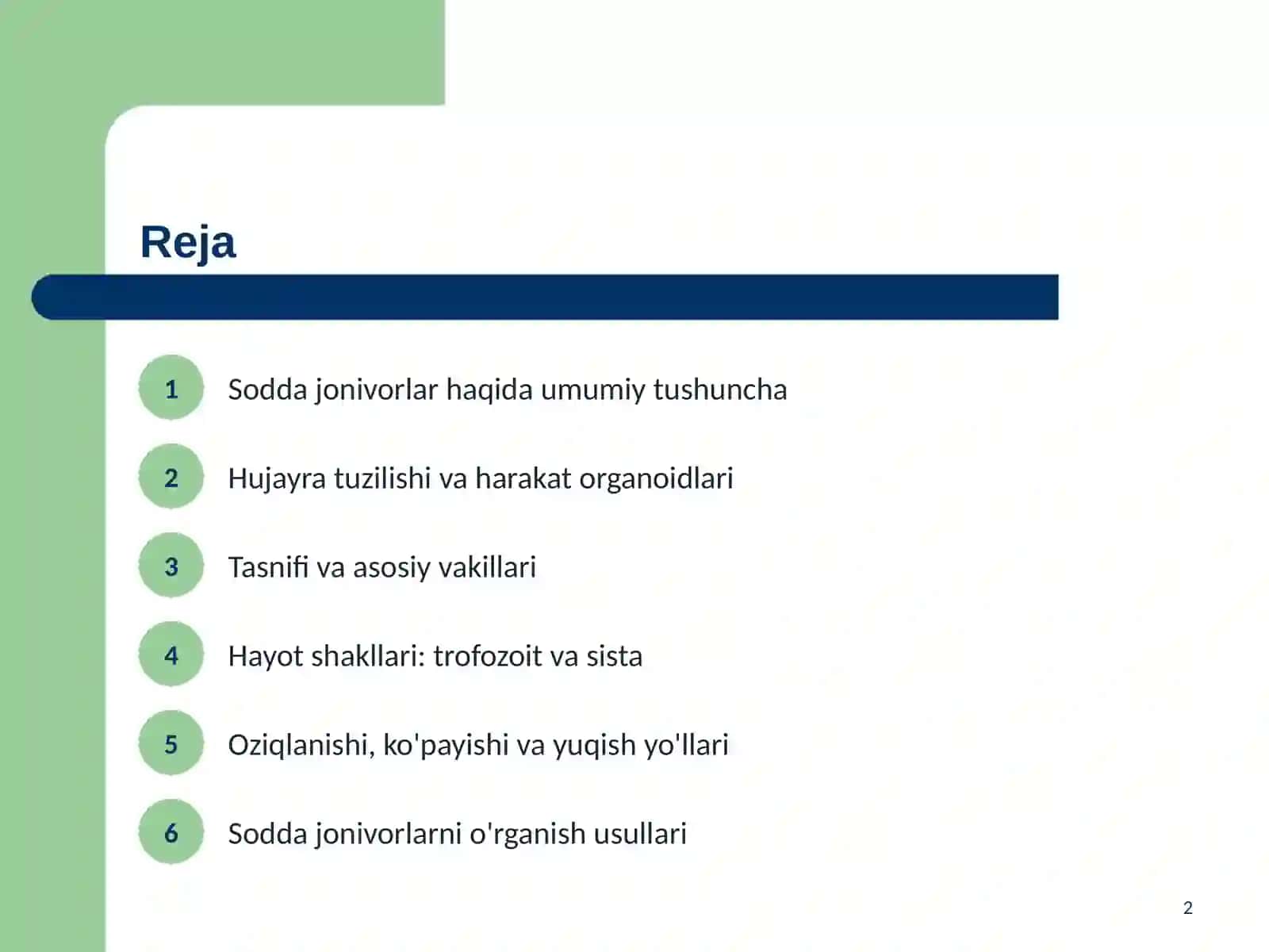 Sodda jonivorlar. Ulaming morfologiyasi, strukturasi va ulami o’rganish usullari 2