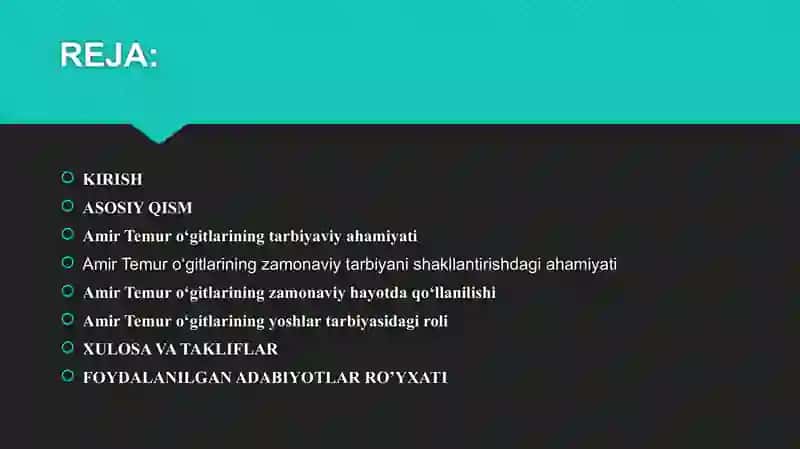 AMIR TEMUROʻGITLARINING TARBIYAVIY AHAMIYATI 2