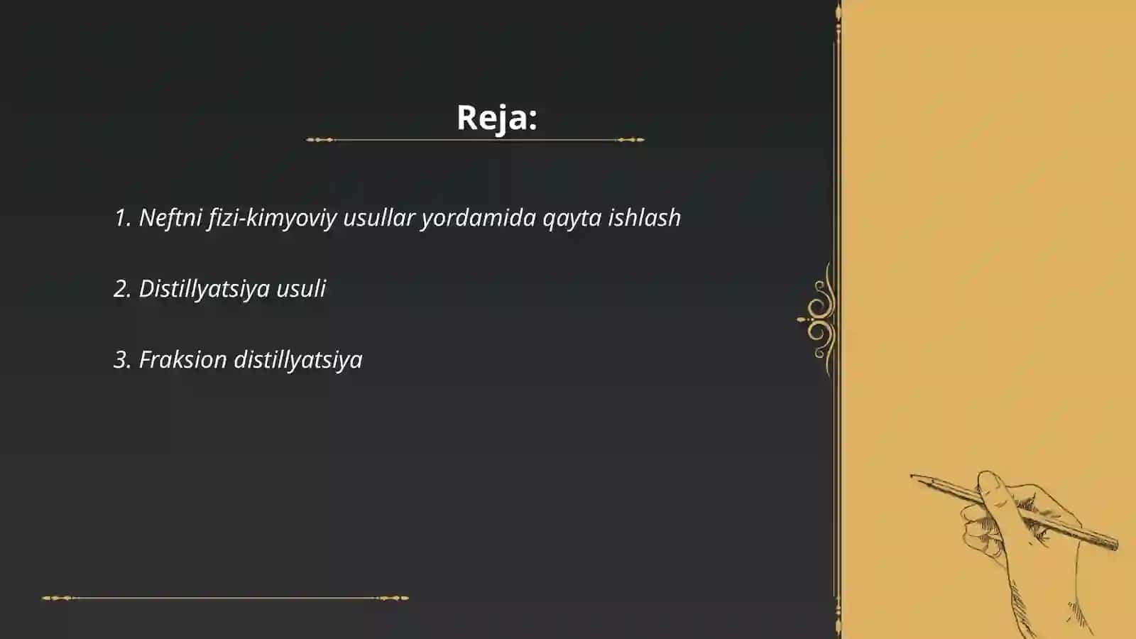 Neftni fizi-kimyoviy usullar yordamida qayta ishlash 2