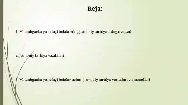 Maktabgacha yoshdagi bolalar jismoniy tarbiyasi mazmunivavazifalari 2
