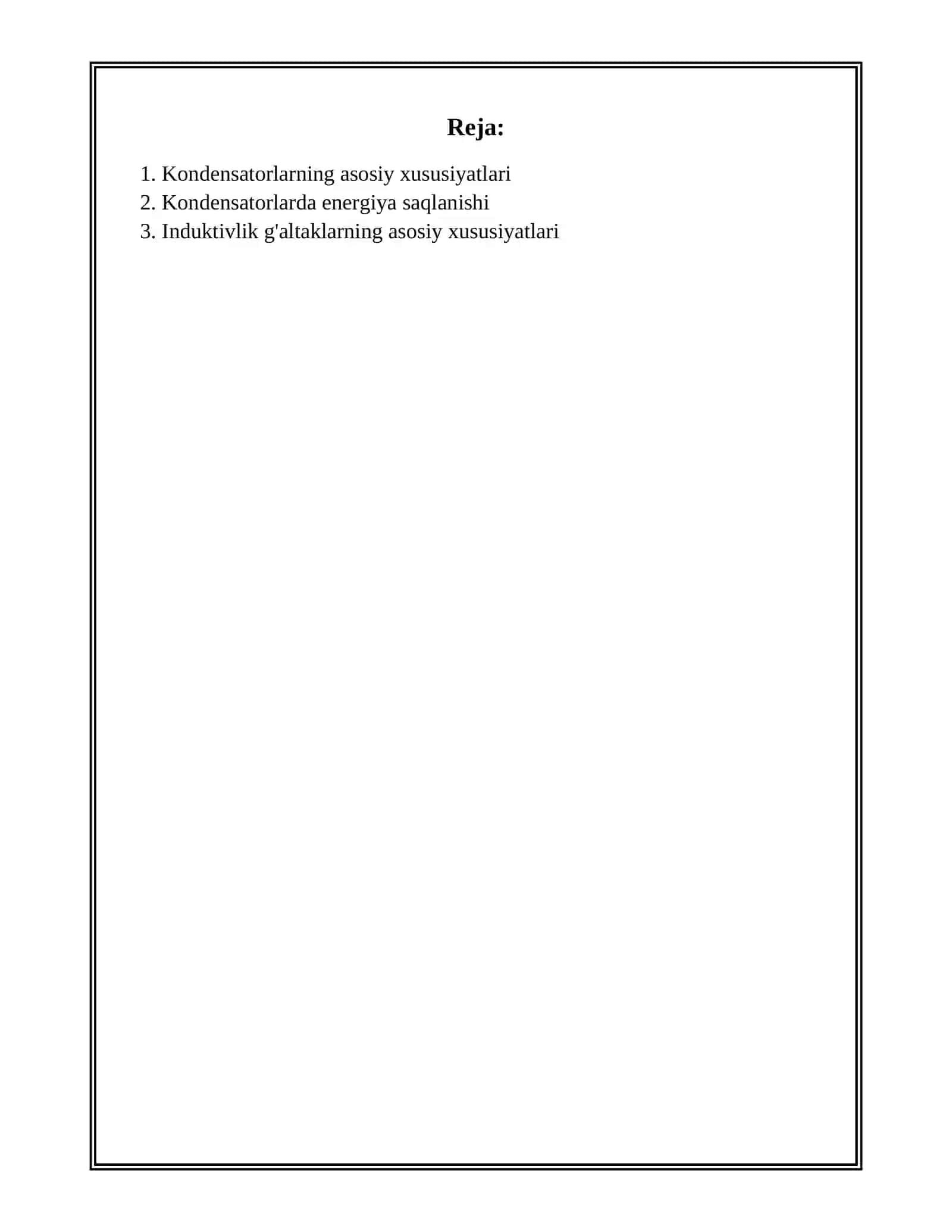 ASOSIY XOTIRA ELEMENTLARI SIFATIDA KONDENSATOR VA INDUKTIVLIK G`ALTAKLARNING XUSUSIYATLARI 2