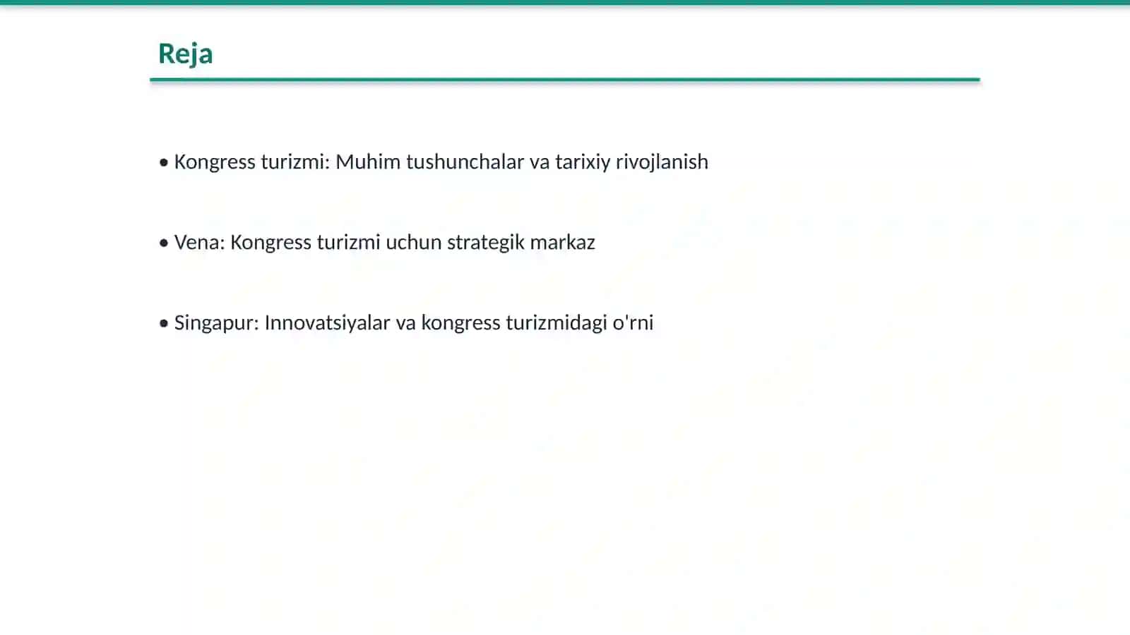 Kongress Turizmi: Yevropa va Osiyo Yekatchi Shaxarlar Tajribasi (Vena Singapur Dubay) 2