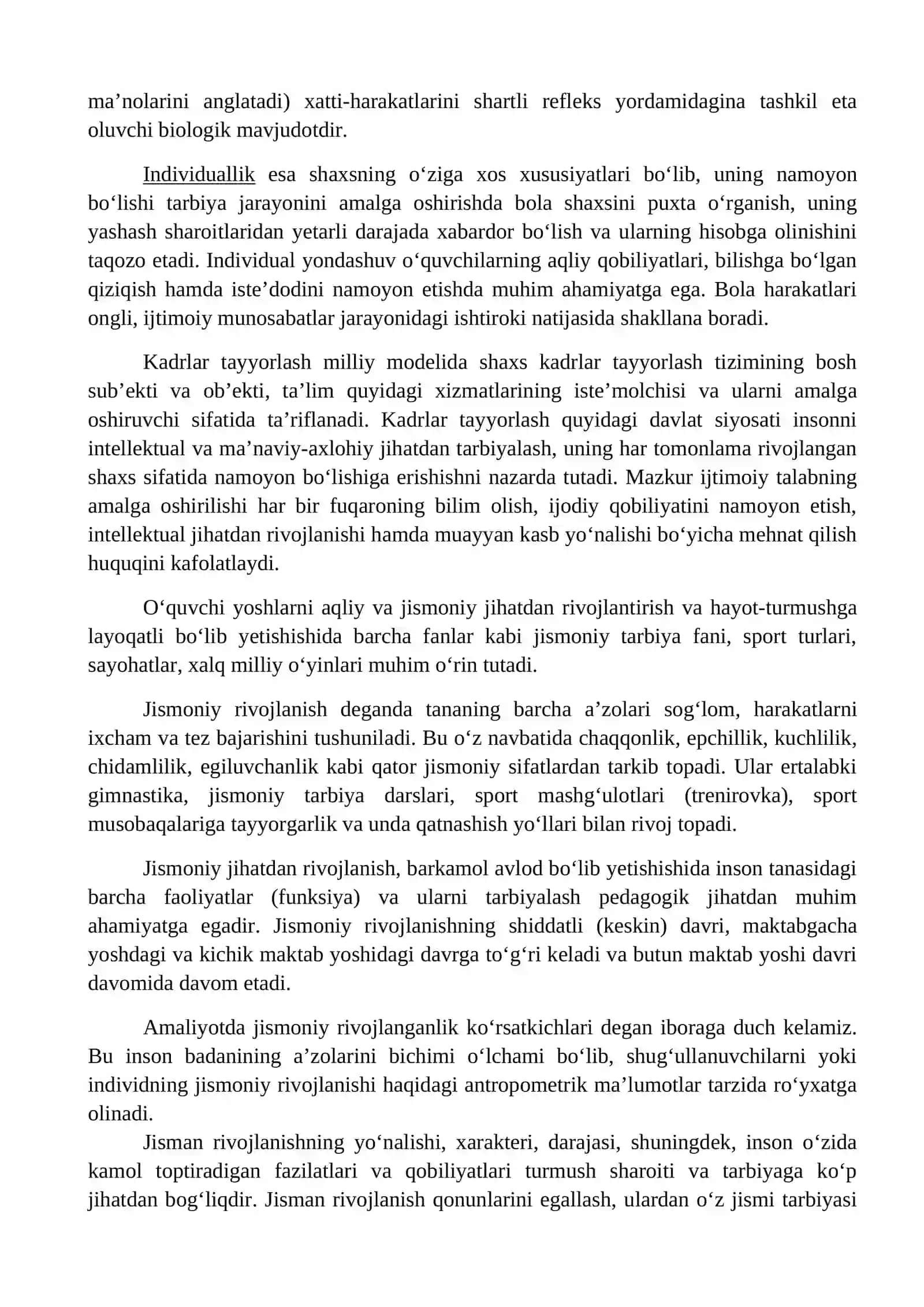 SHAXS SHAKLLANISHIDA JISMONIY TARBIYA VA SPORTNING AHAMIYATI 2