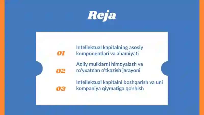 Intellektual kapitalni shakllantirish | Intellektual kapital, aqliy mulklarni shakllantirish va boshqarish 2