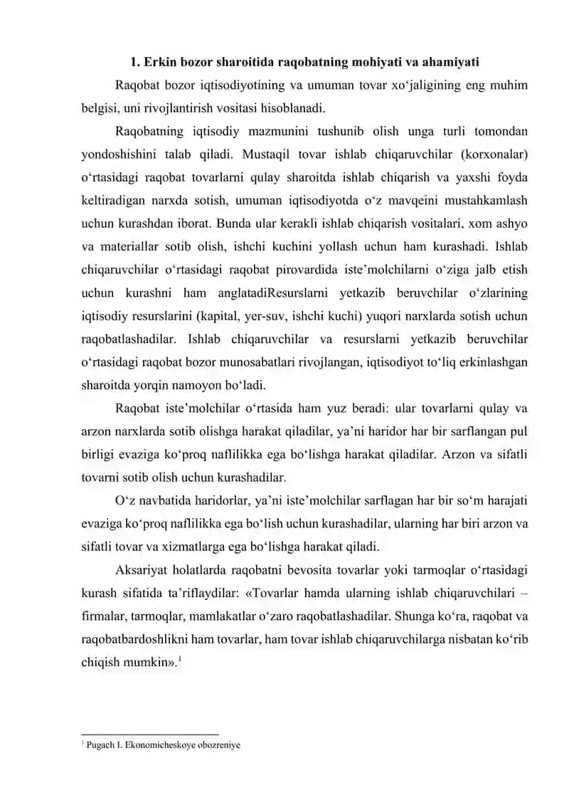Raqobatning shakllari va usullari 2