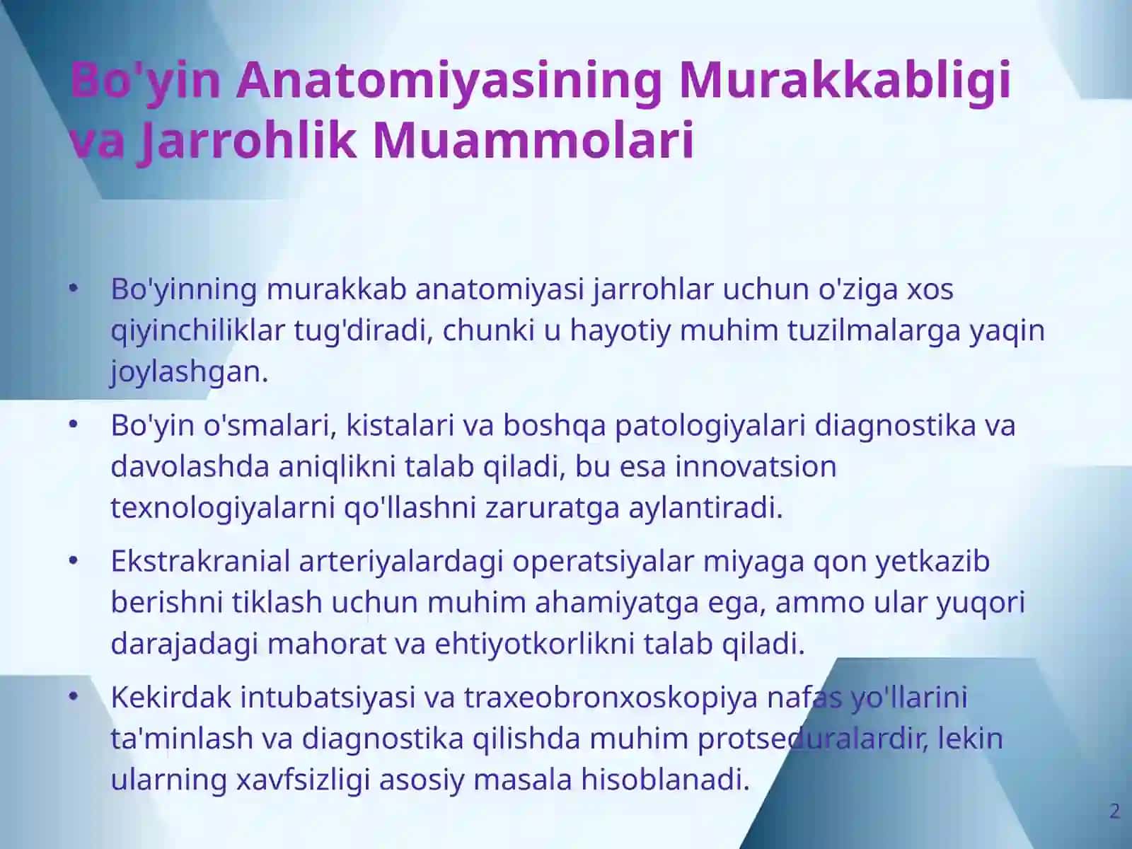 Bo'yin Jarrohligida Zamonaviy Yondashuvlar va Innovatsiyalar 2