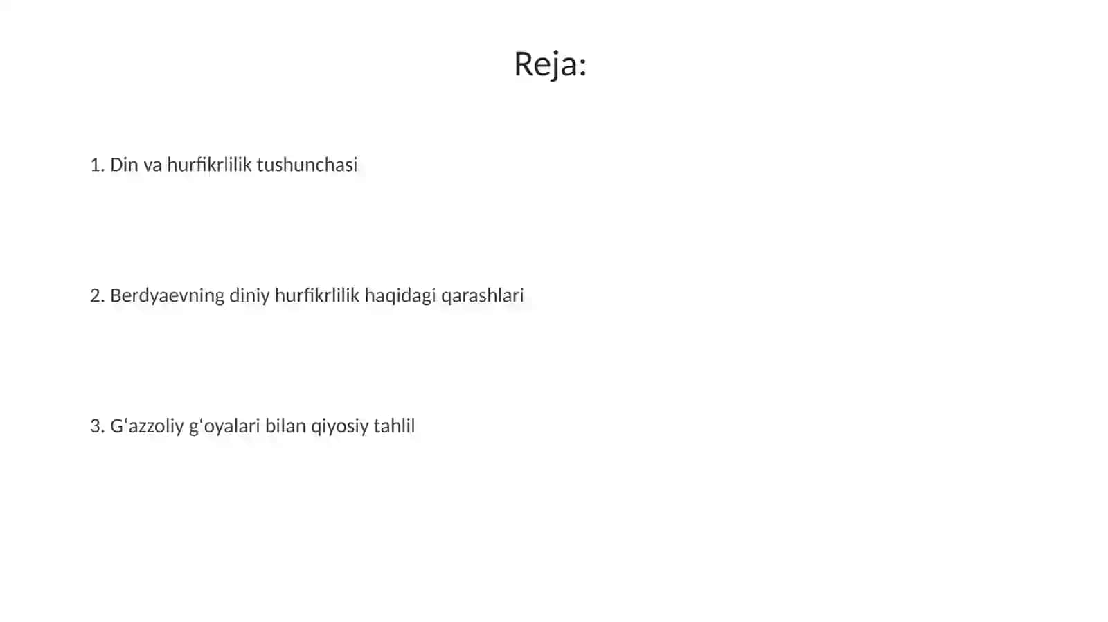 Din va hurfikrlilik (Berdyaevning diniy hurfikrlilik haqidagi gʻoyalarini Gʻazzoliy gʻoyalari bilan qiyoslash) 2