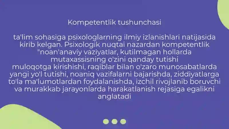 OʻQITUVCHINING KASBIY KOMPETENTSIYASINI TAKOMILLASHTIRISH 2