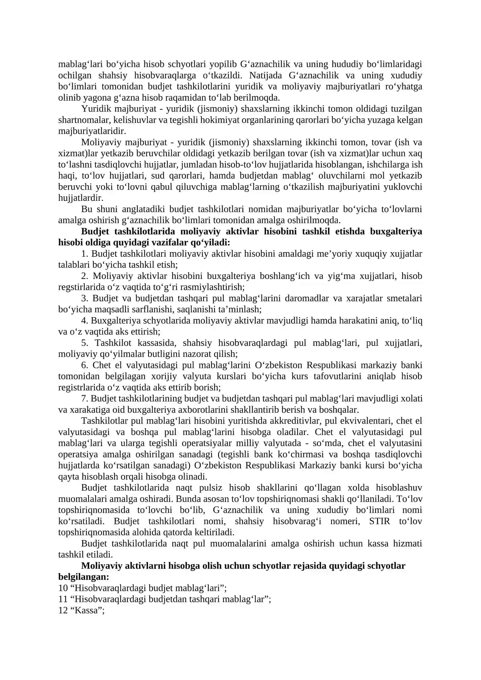 Byudjet TASHKILOTLARIDA MOLIYAVIY AKTIVLAR HISOBI 2