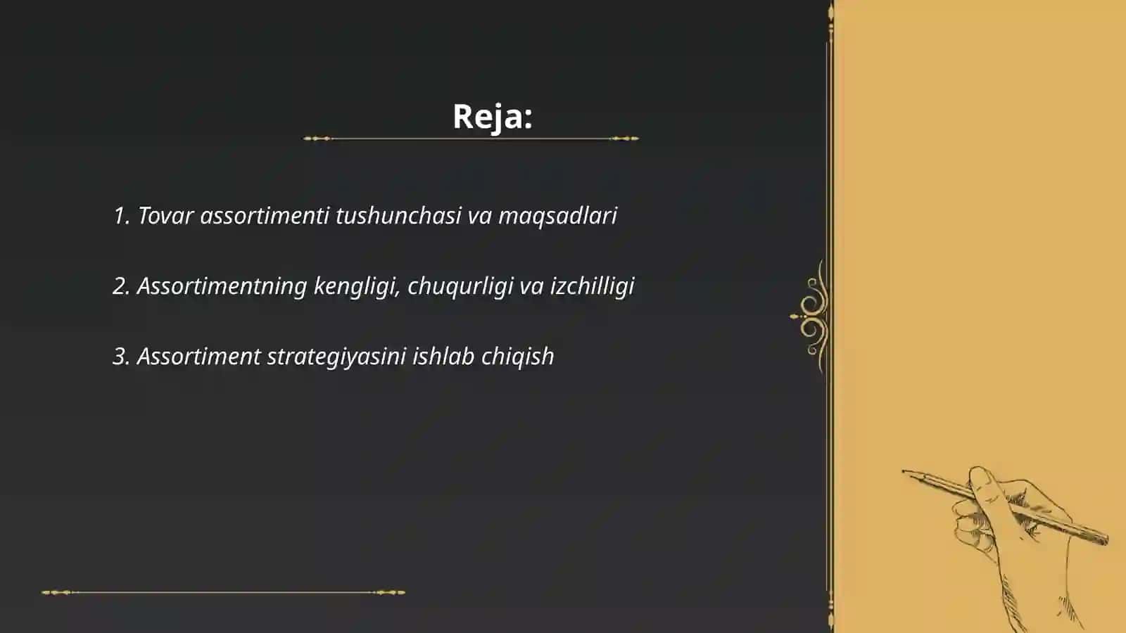 Tovar assortimenti va uni boshqarish 2