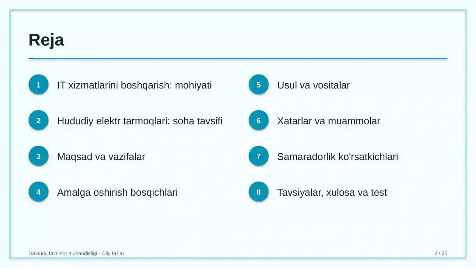 Hududiy elektr tarmoqlarida IT xizmatlarini boshqarish 2