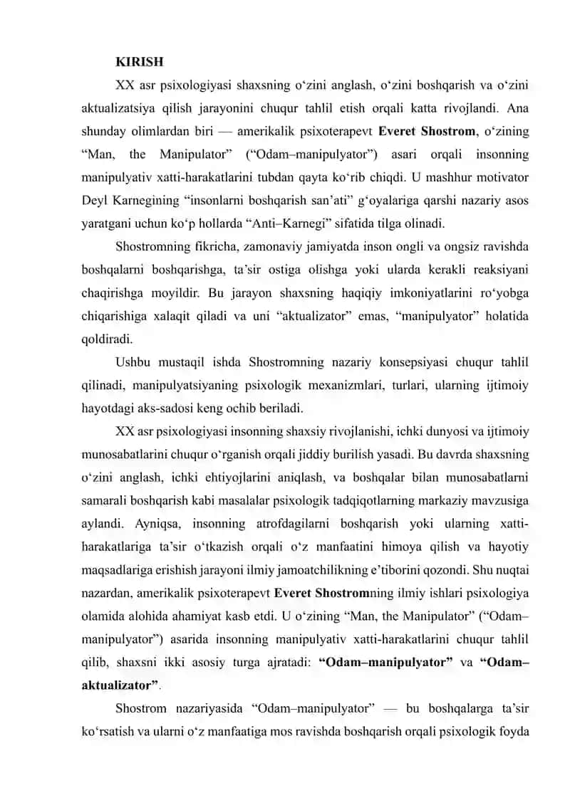 Anti-Karnegi Konsepsiyasi va Manipulyativ Xulqning Psixologik Mexanizmlari 2