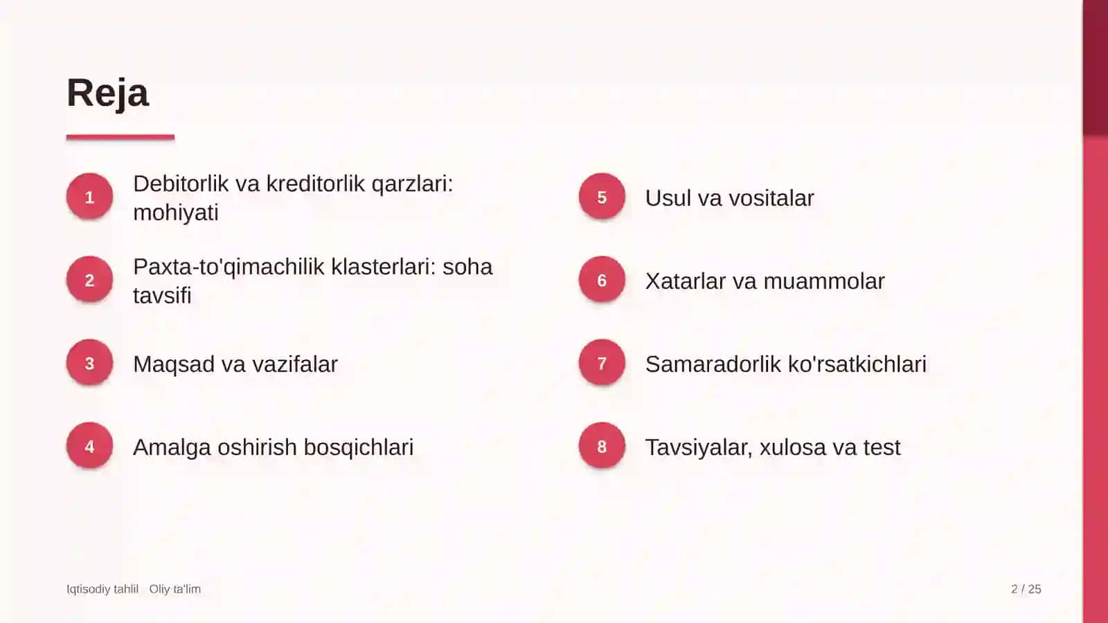 paxta to'qimachilik klasterlarida debitorlik va kreditorlik qarzlari tahlili 4239 2