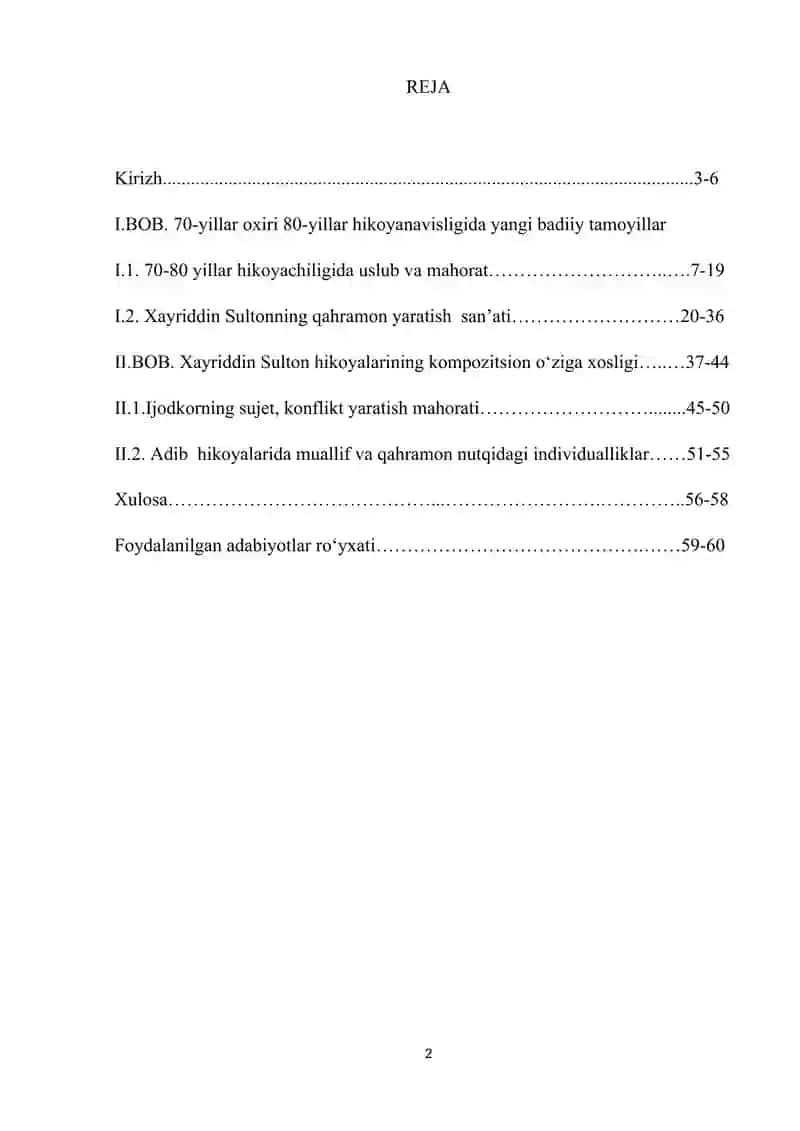 70-80 YILLAR HIKOYANAVISLIGIDA YANGI BADIIY TAMOYILLAR (XAYRIDDIN SULTON HIKOYALARI MISOLIDA) 2