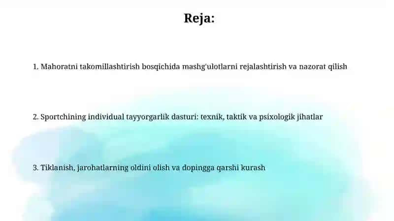 Umumiy jismoniy tayyorgarlik 2