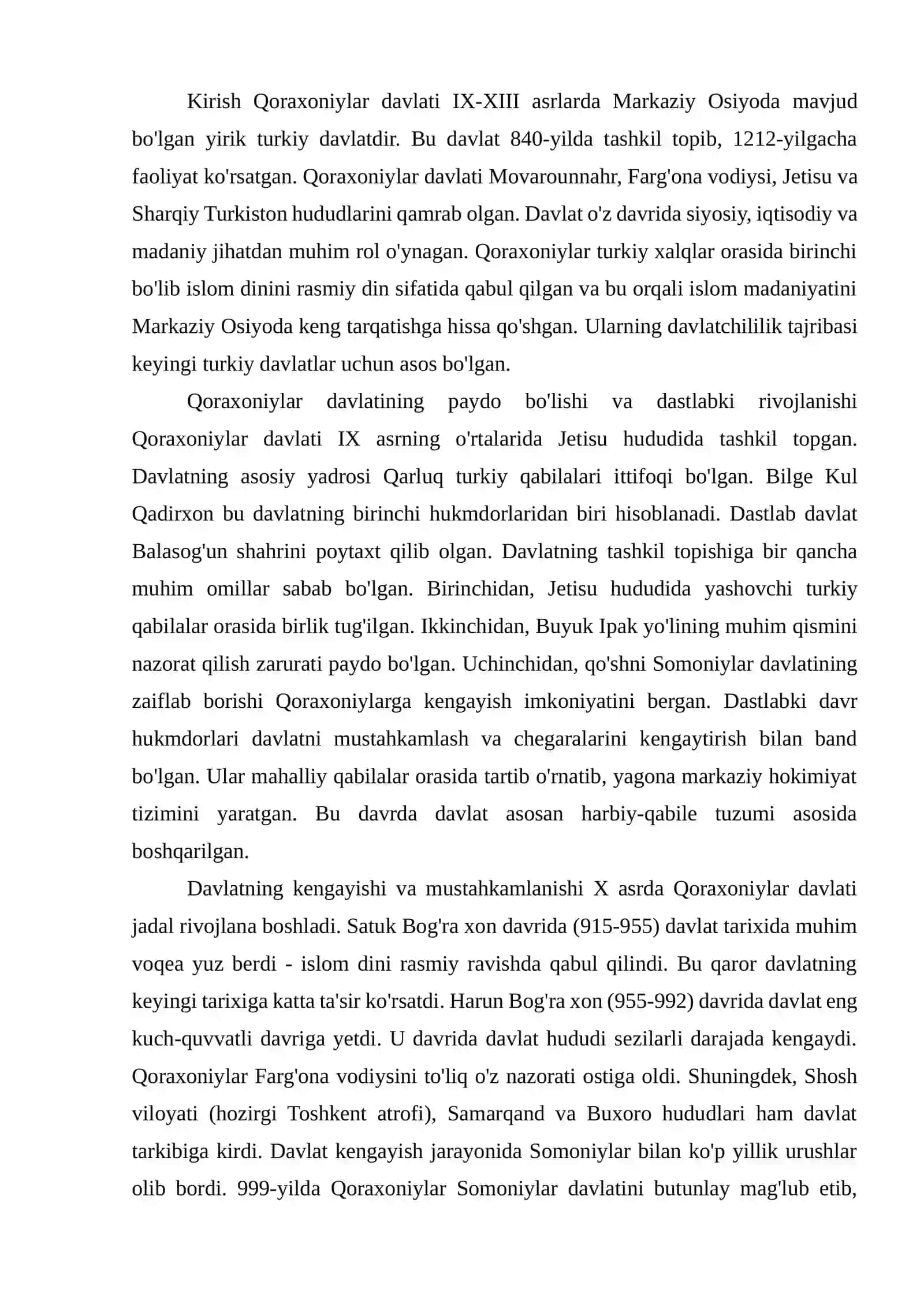 QORAXONIYLAR DAVLATINING TASHKIL TOPISHI 2