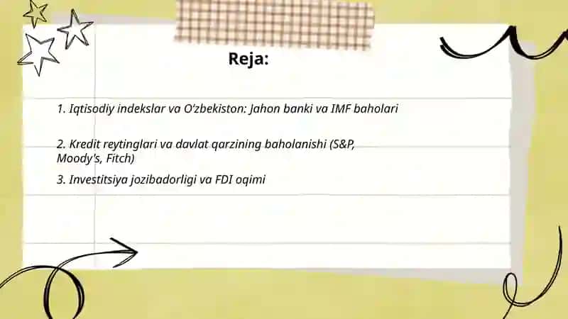 Oʻzbekiston Respublikasining xalqaro reyting va indekslardagi oʻrni va nufuzining ortib borishi 2