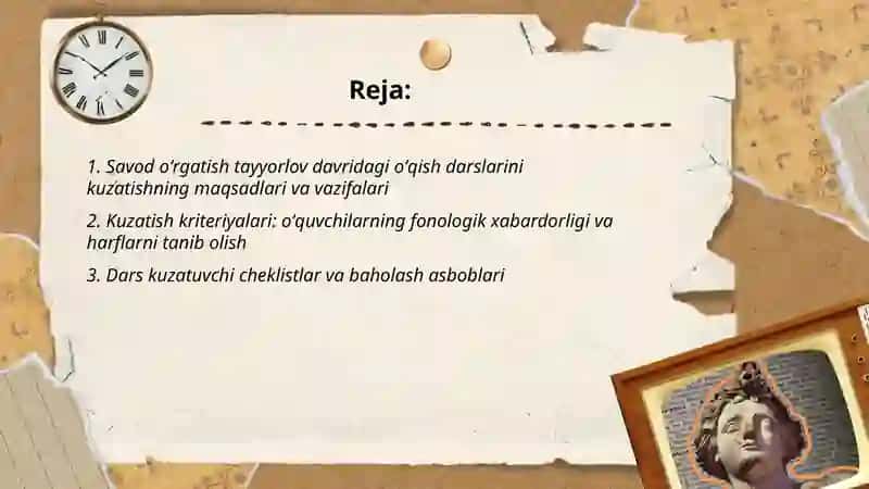 Savod oʻrgatish tayyorlov davri oʻqish darslarini kuzatish va didaktik materiallarning ahamiyatini tahlil qilish 2
