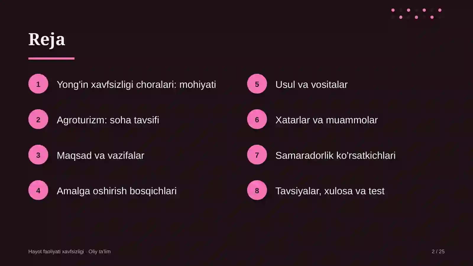 Agroturizmda yong'in xavfsizligi choralari 2
