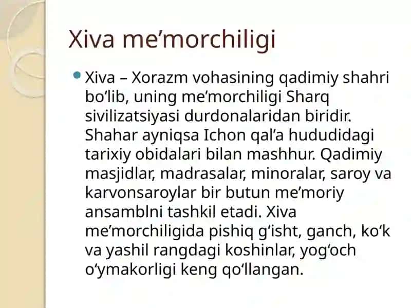 Xiva me’morchiligi 2