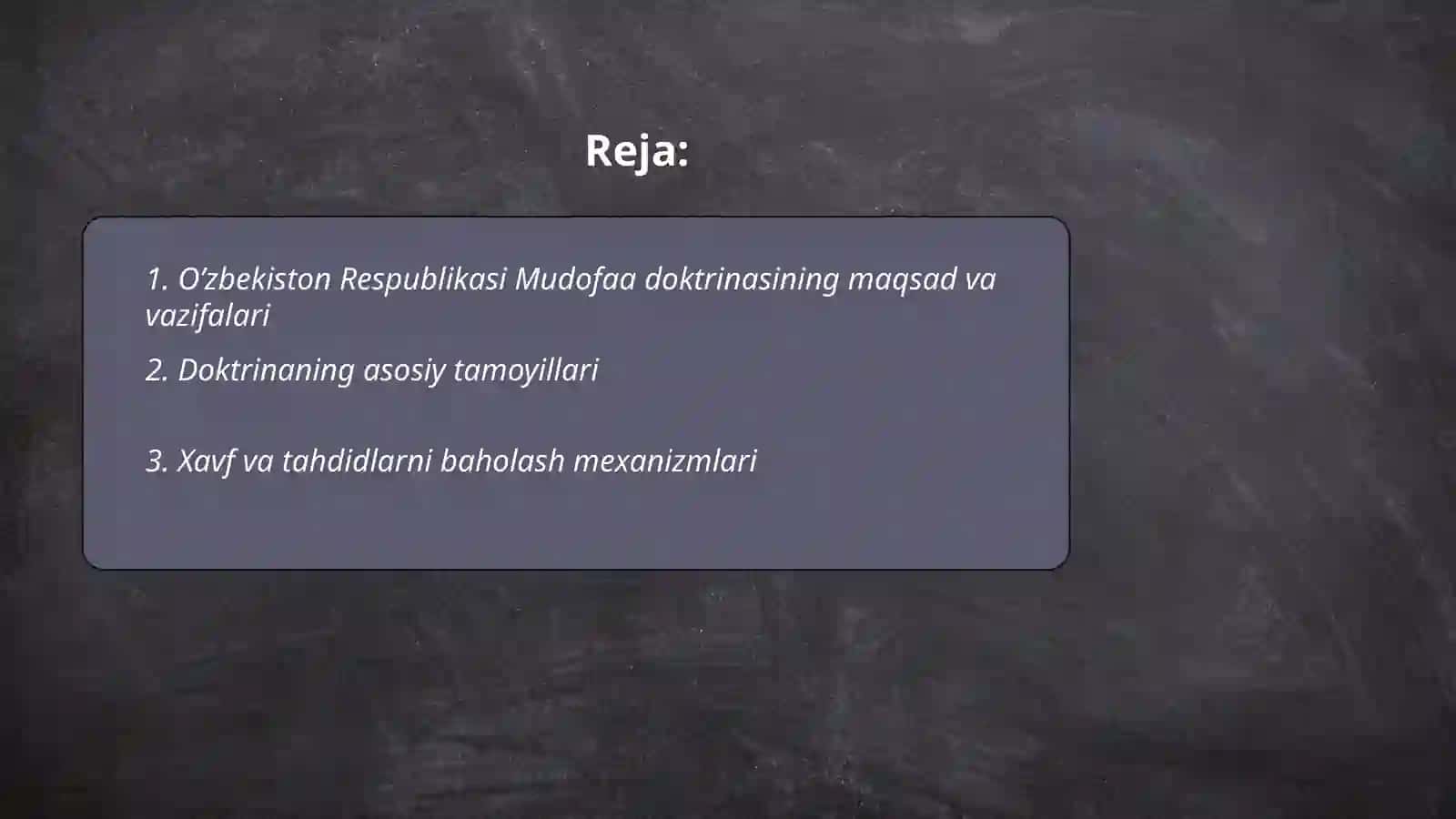 O’zbekiston Respublikasi Mudofaa doktrinasi 2
