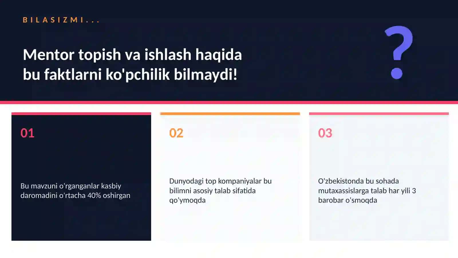 Mentor topish va ishlash 2