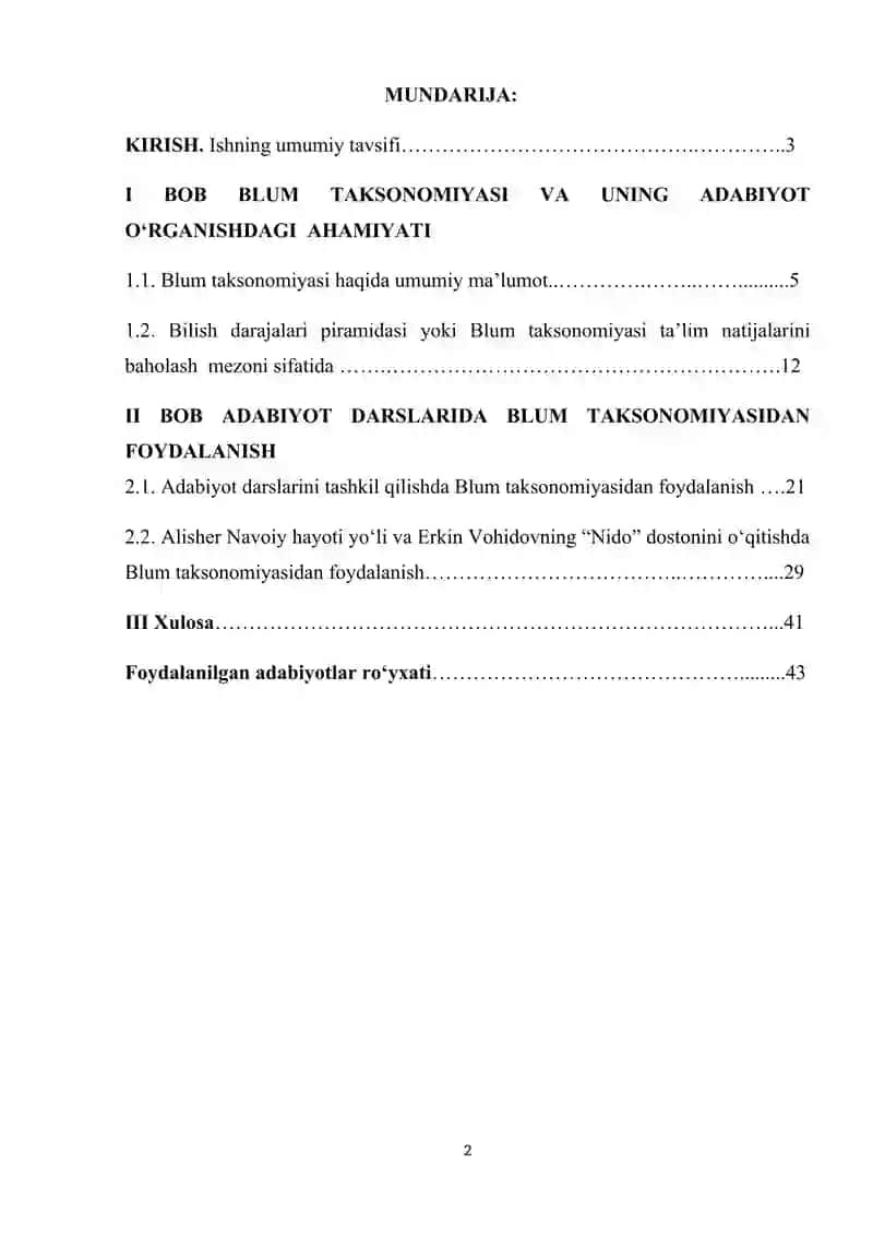 Blum taksonomiyasi va uning adabiyot oʻrganishdagi ahamiyati 2