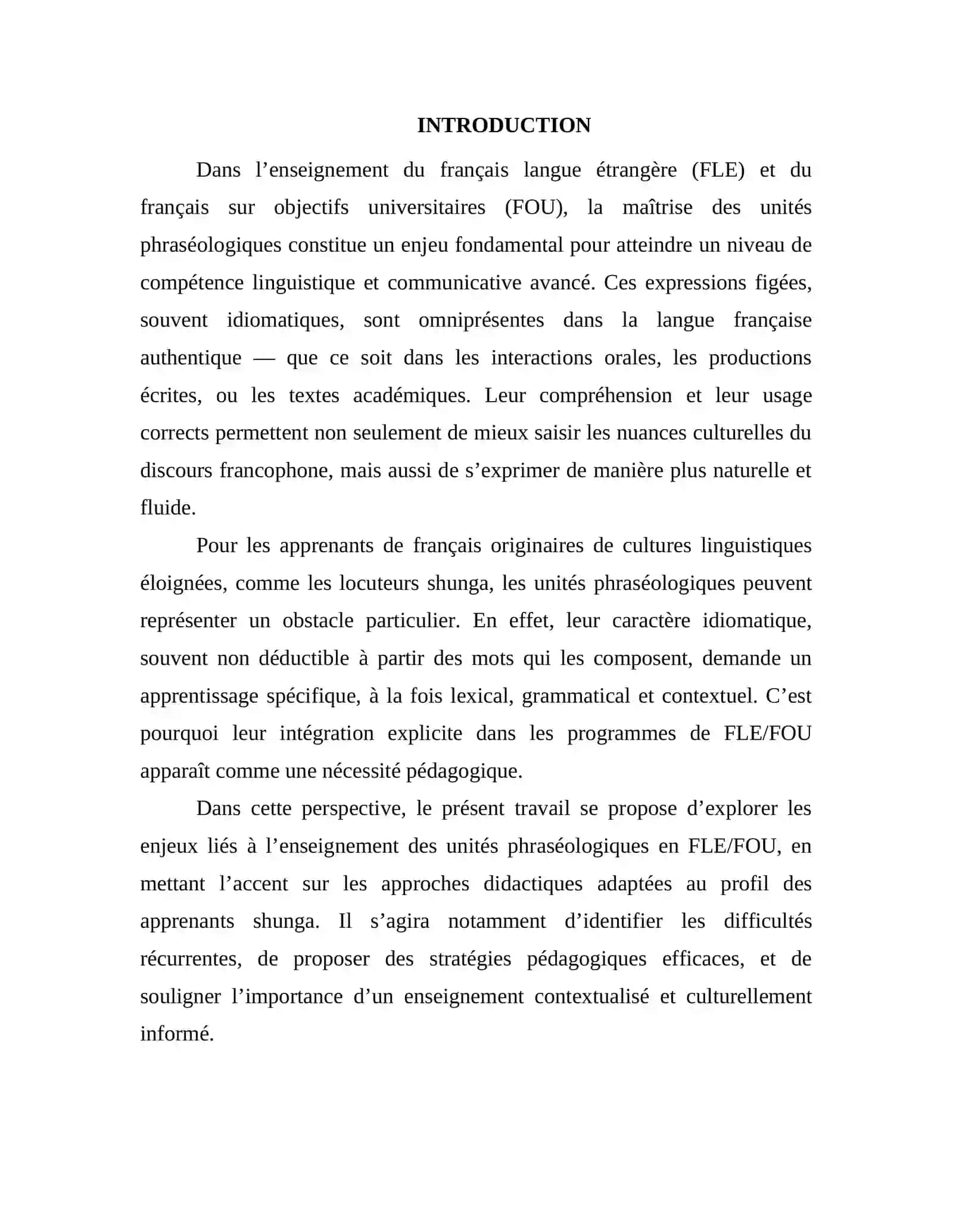 LES UNITÉS PHRASÉOLOGIQUES EN CLASSE DE FLE/FOU 2