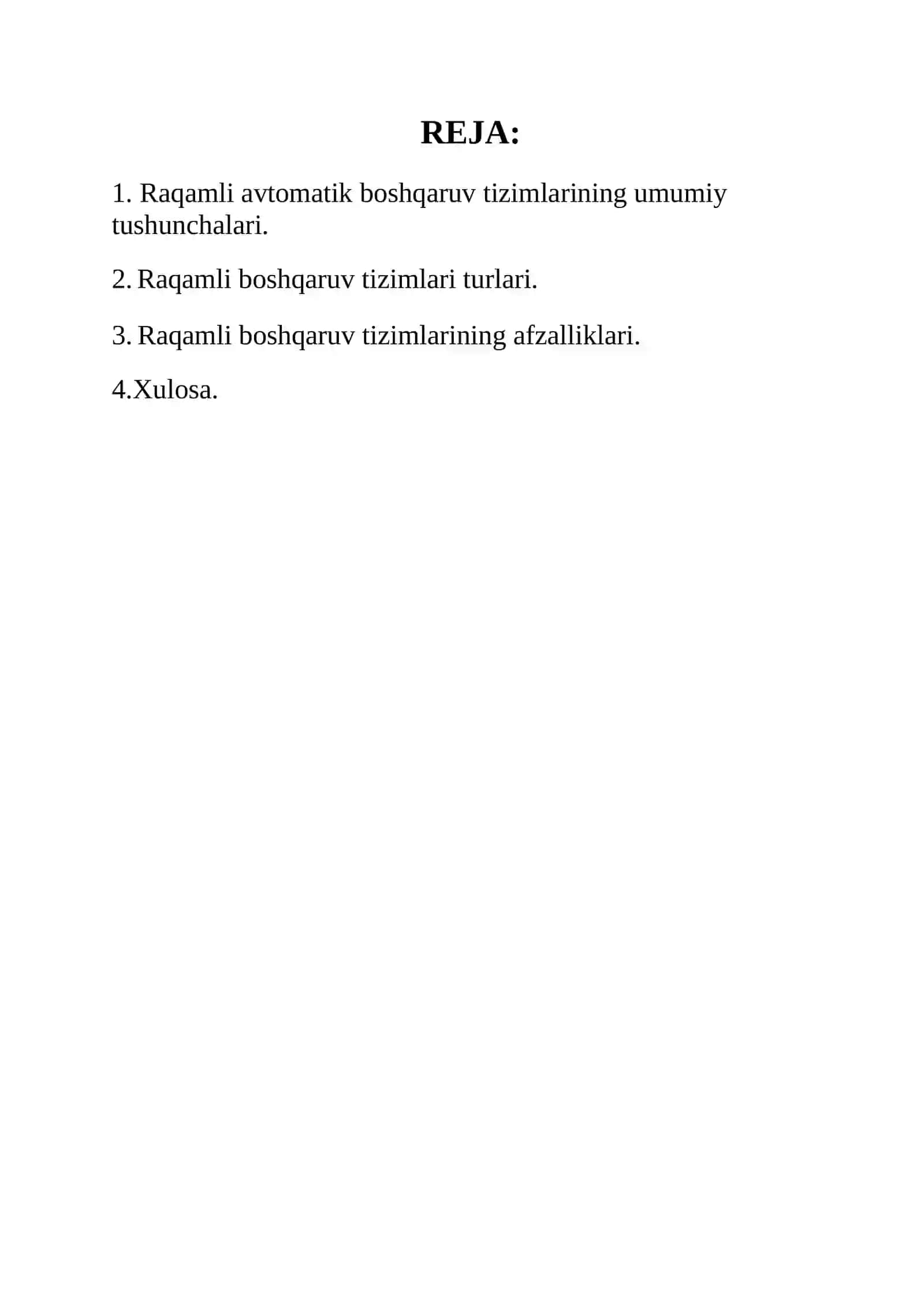 Raqamli avtomatik boshqarish sistemalari 2