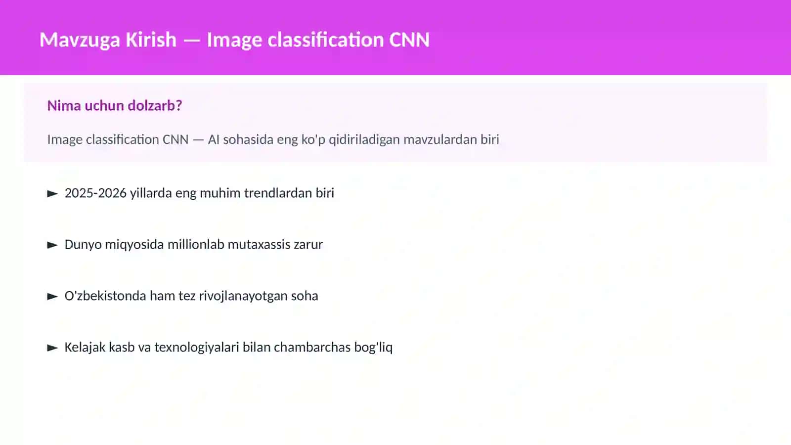 AI | DEEP LEARNING VA NEYRON TARMOQLAR 2