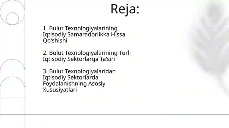 Bulut texnologiyalari iqtisodiy faoliyat sohalarida 2