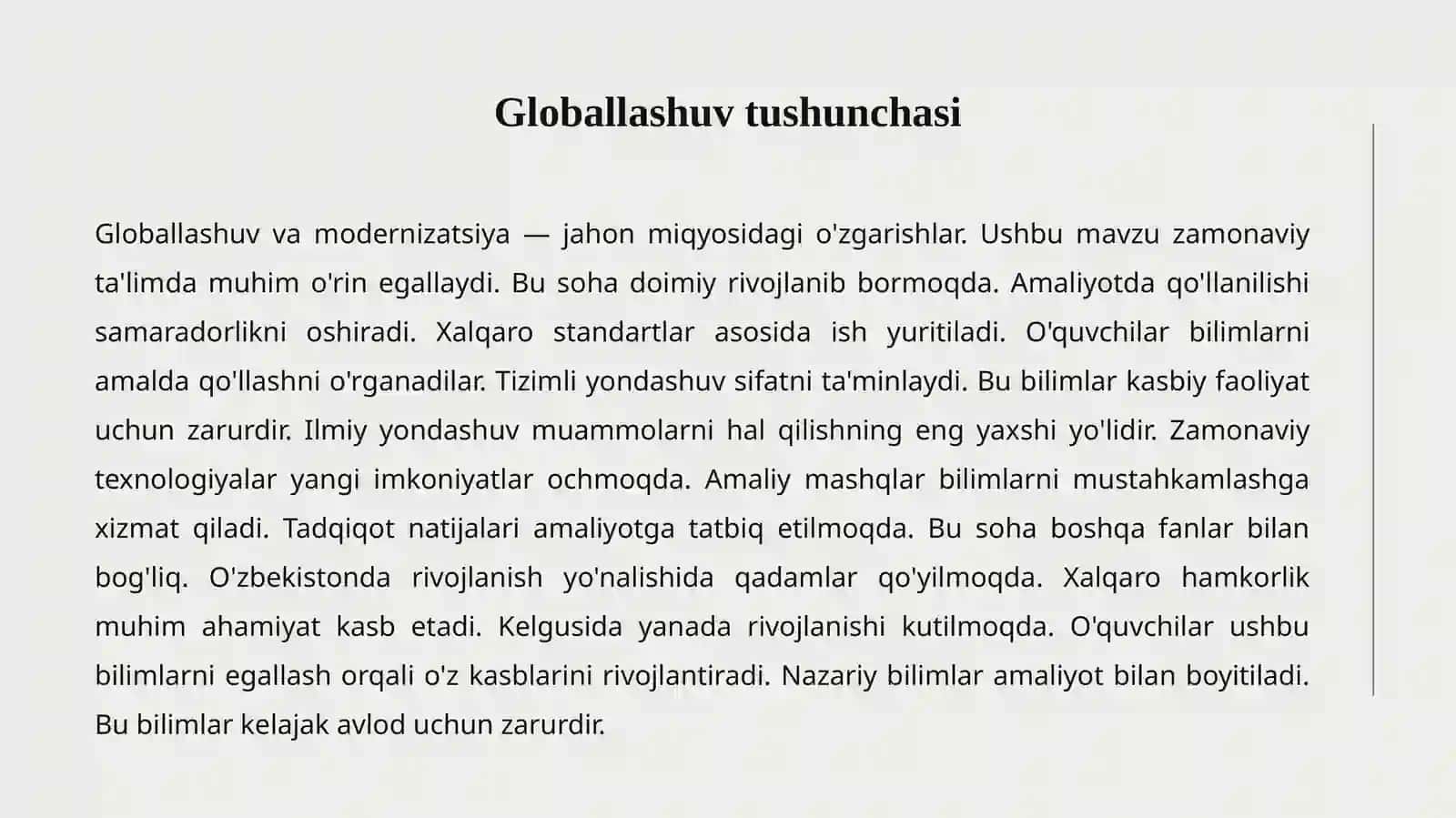 Globallashuv va modernizatsiya 2