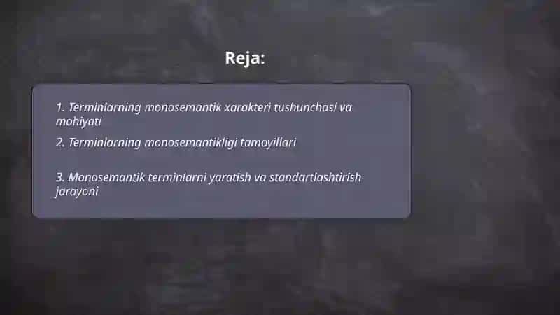 Terminlarning monosemantik xarakteri 2