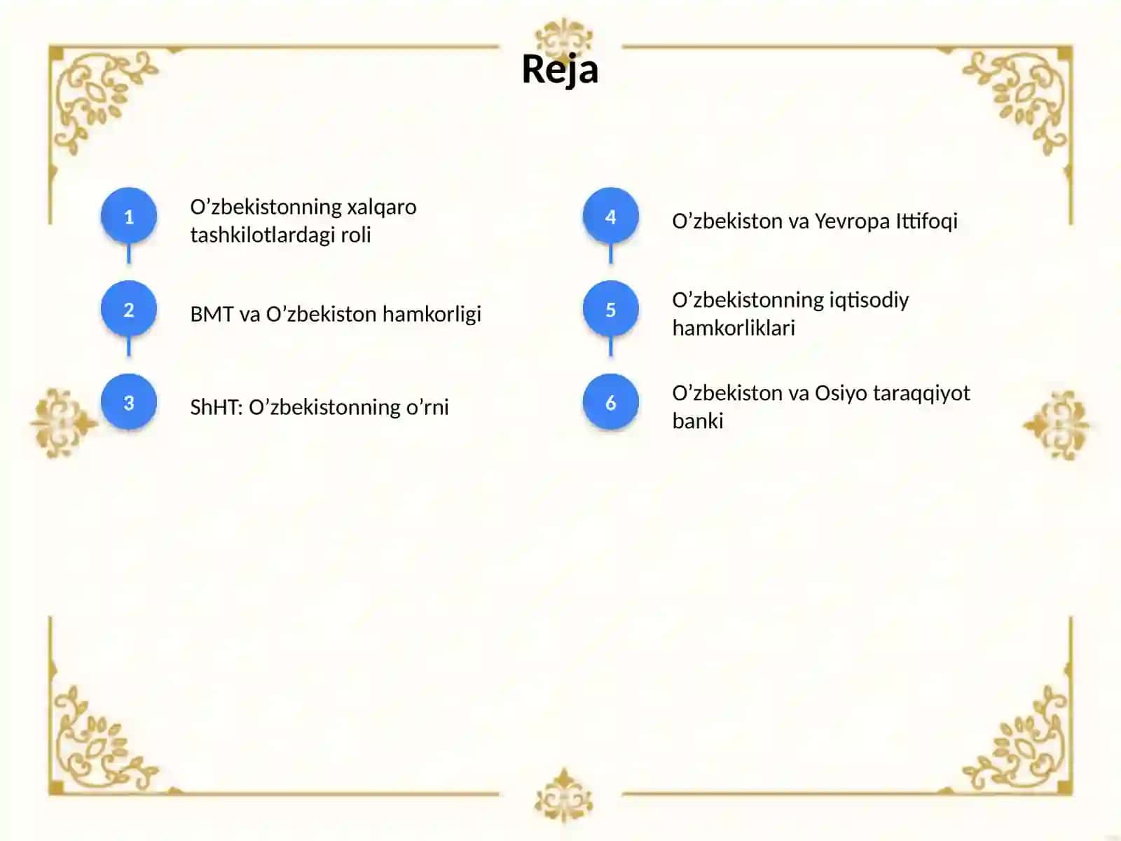 O’zbekiston va xalqaro tashkilotlar hamkorligi hamda jahon bozoridagi o’rni 2