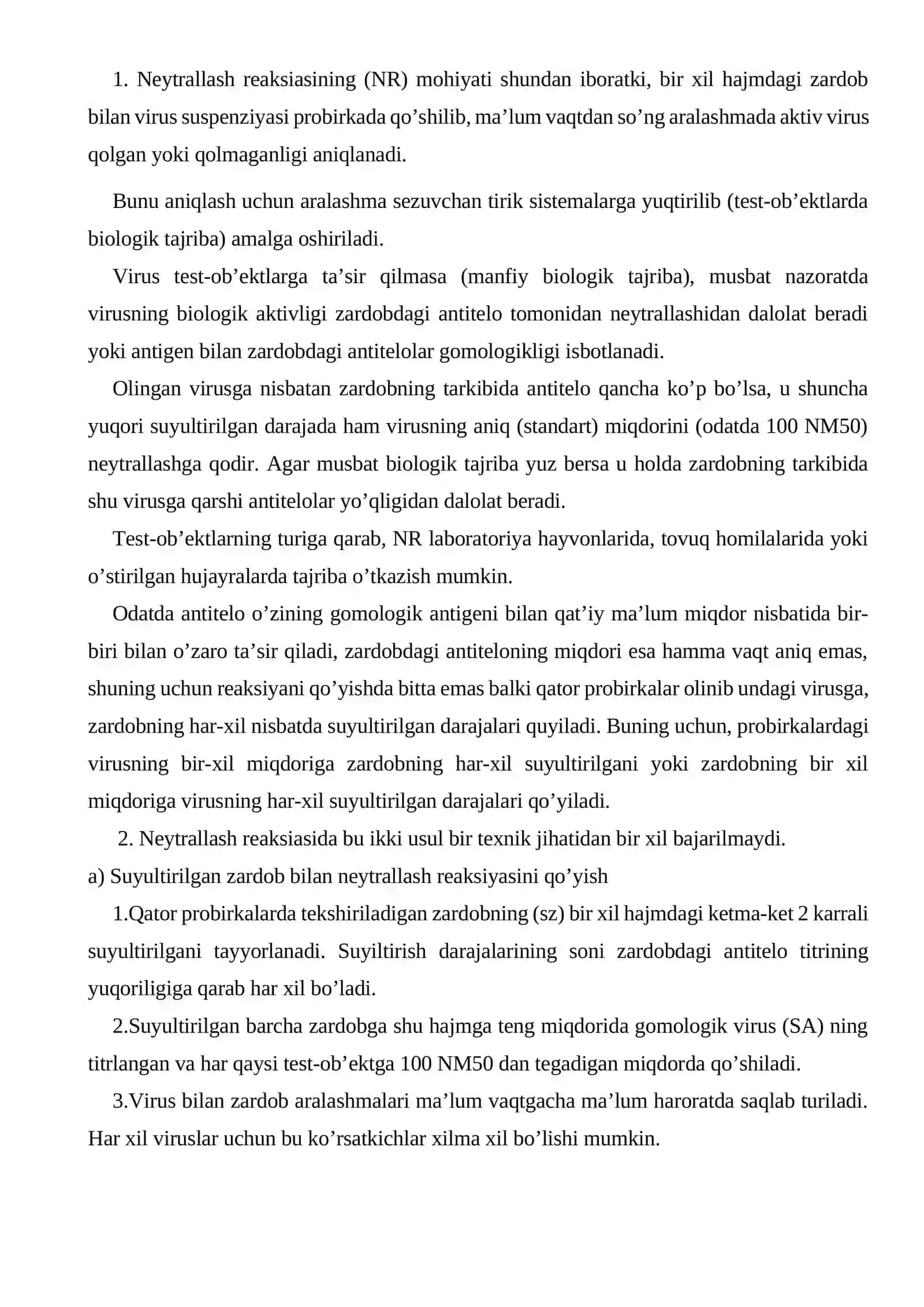 Neytrallash reaksiyasi va uning virusologiyada qo’llanilishi 2