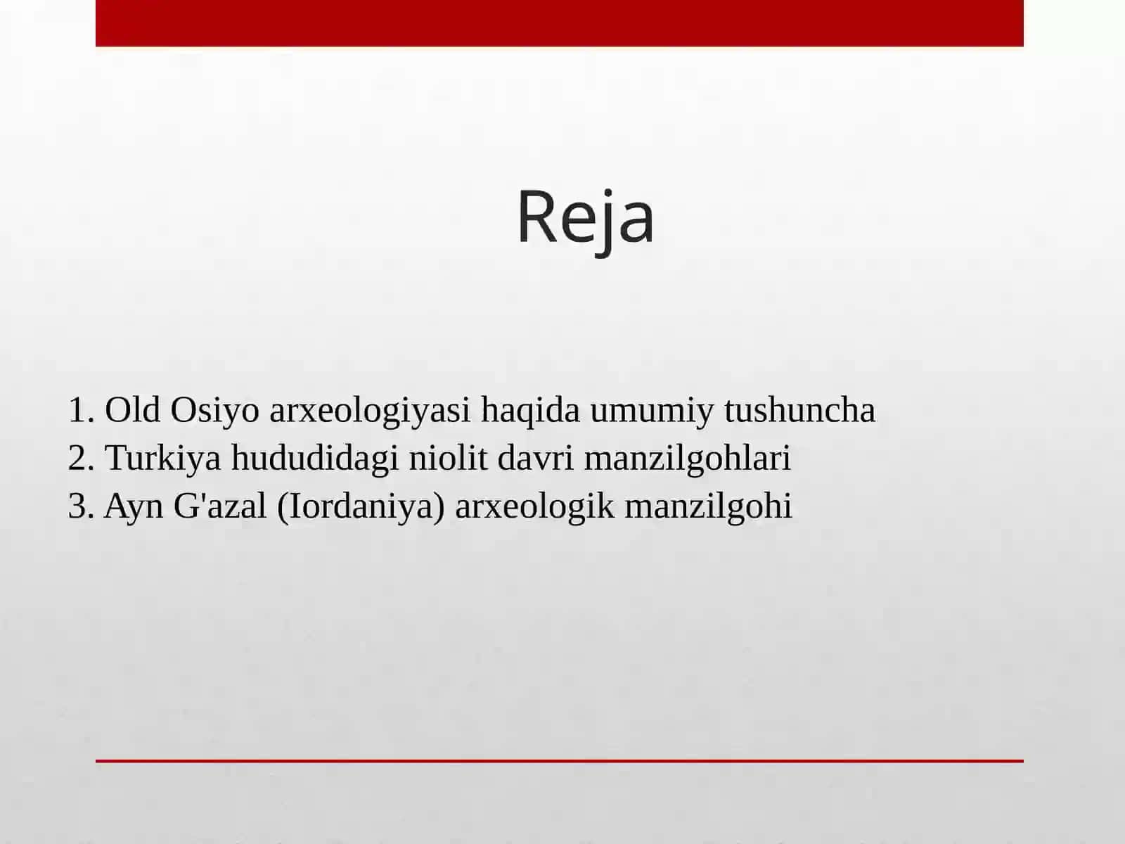 Old Osiyo neolit davri arxeologiyasi 2