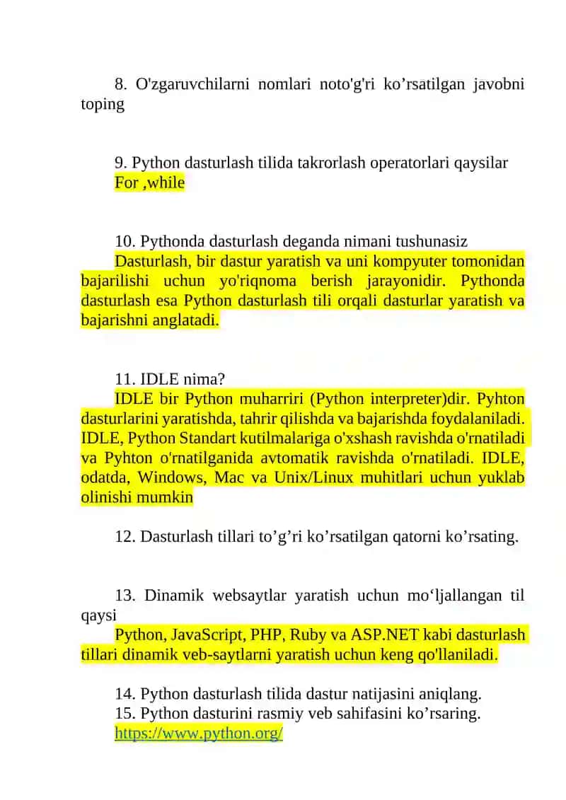 Python dasturlash tili 2