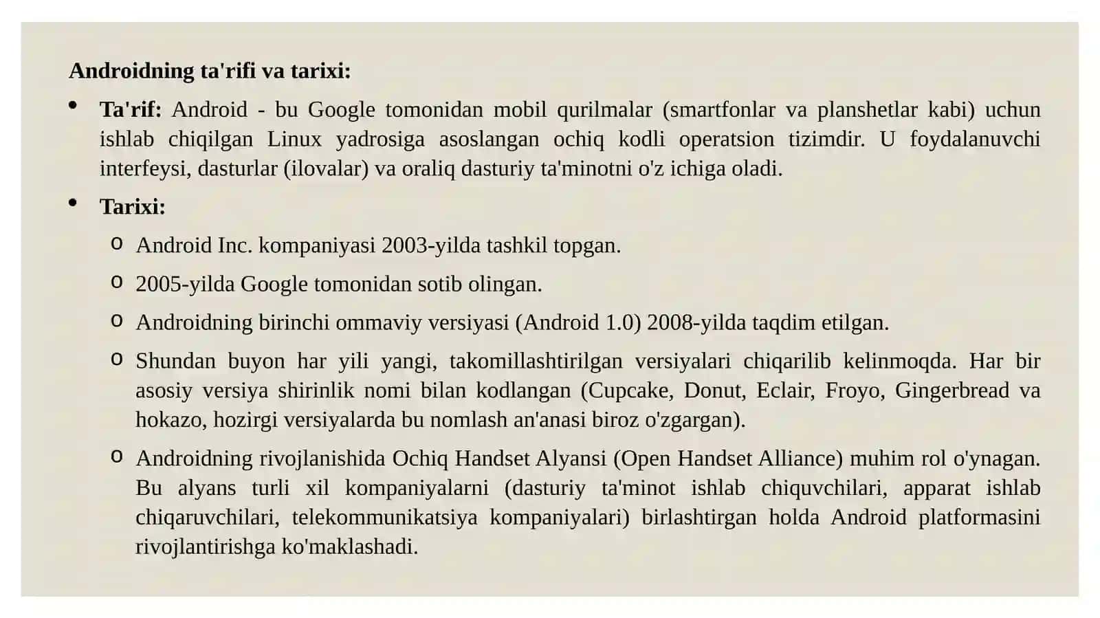 Android Operatsion Tizimi 2